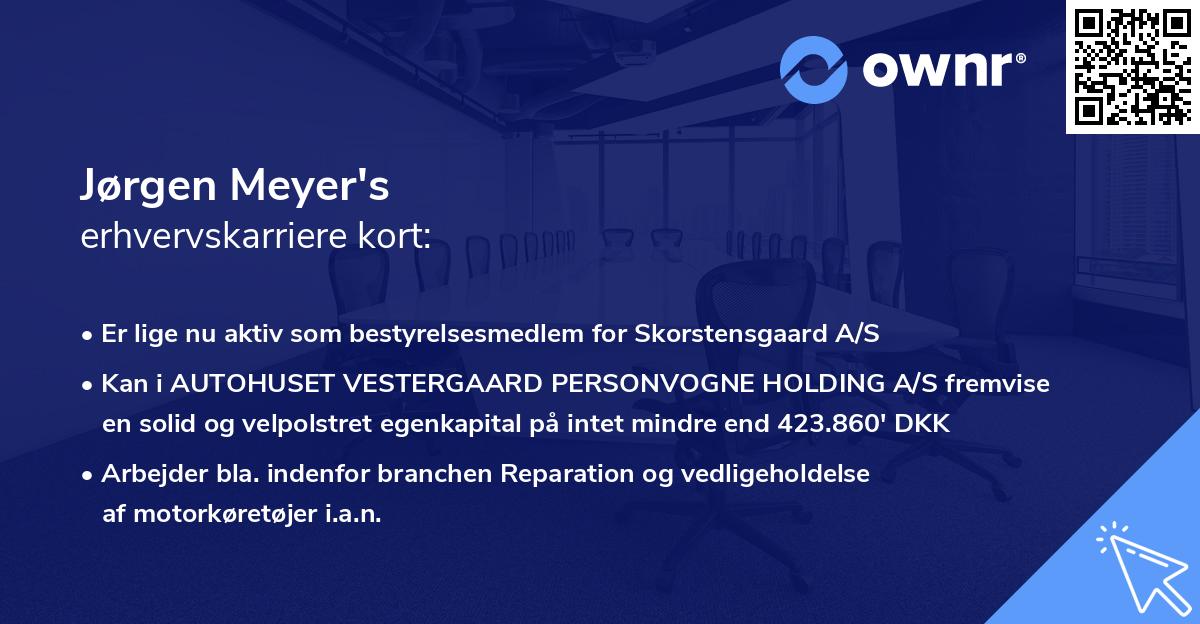 Jørgen Meyer's erhvervskarriere kort