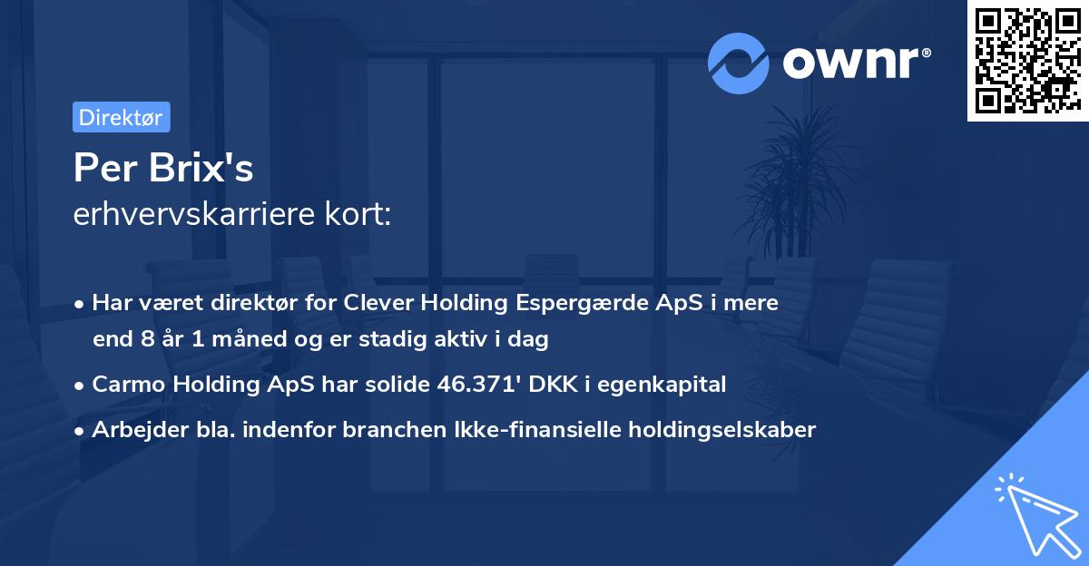Per Brix's erhvervskarriere kort
