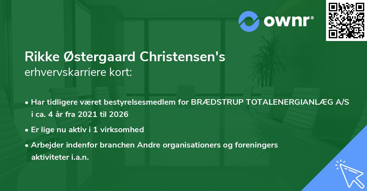 Rikke Østergaard Christensen's erhvervskarriere kort