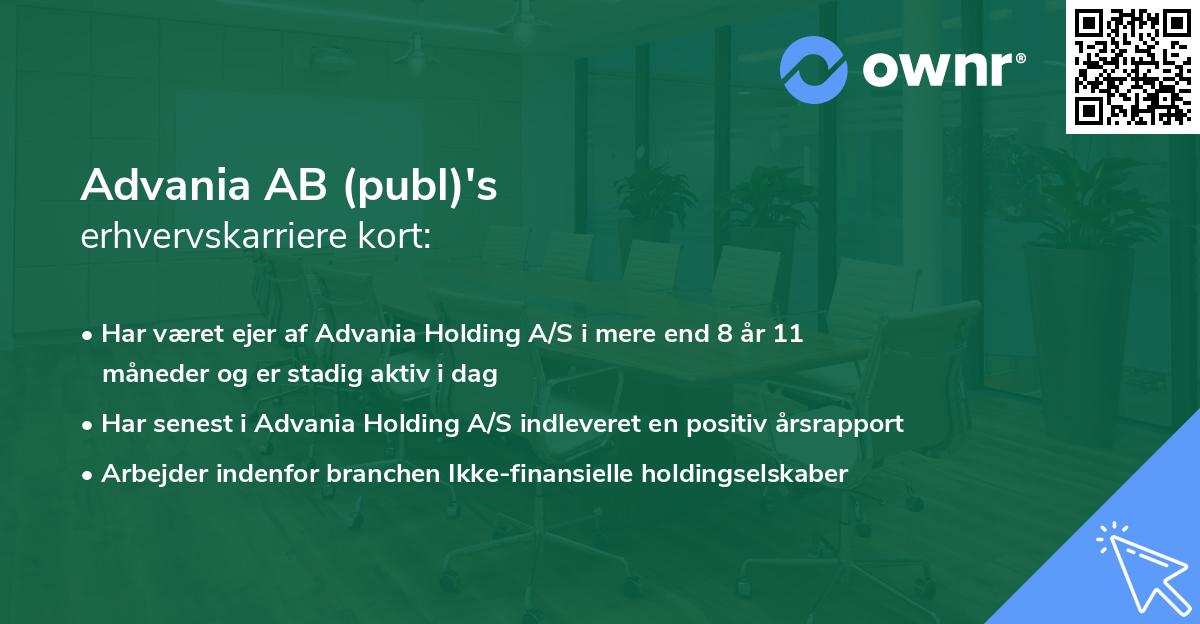 Advania AB (publ)'s erhvervskarriere kort