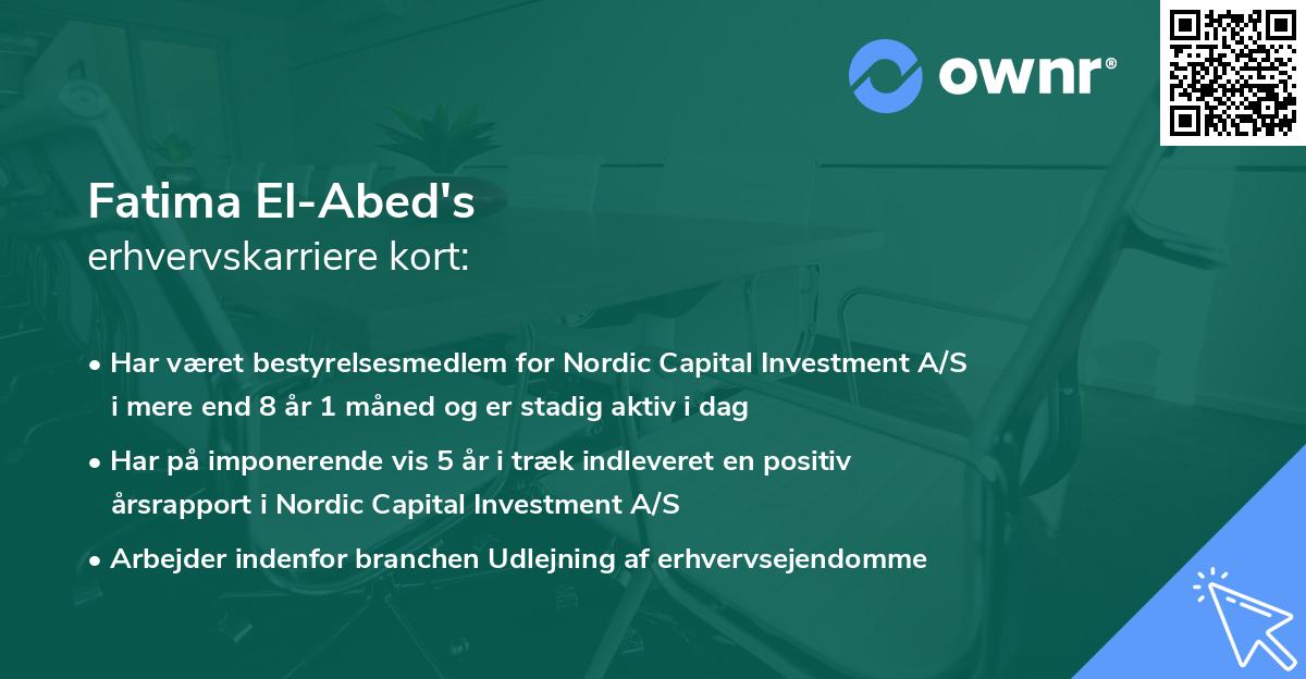 Fatima El-Abed's erhvervskarriere kort