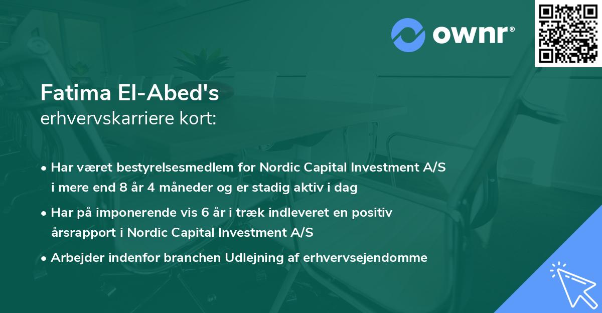 Fatima El-Abed's erhvervskarriere kort