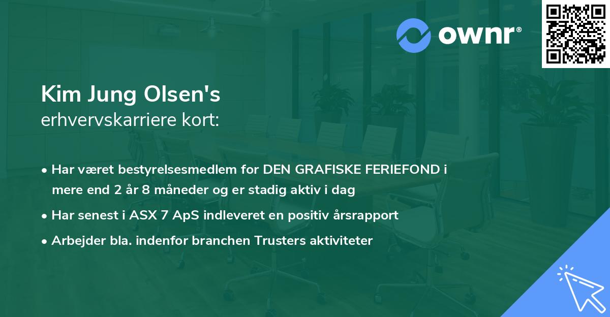 Kim Jung Olsen's erhvervskarriere kort