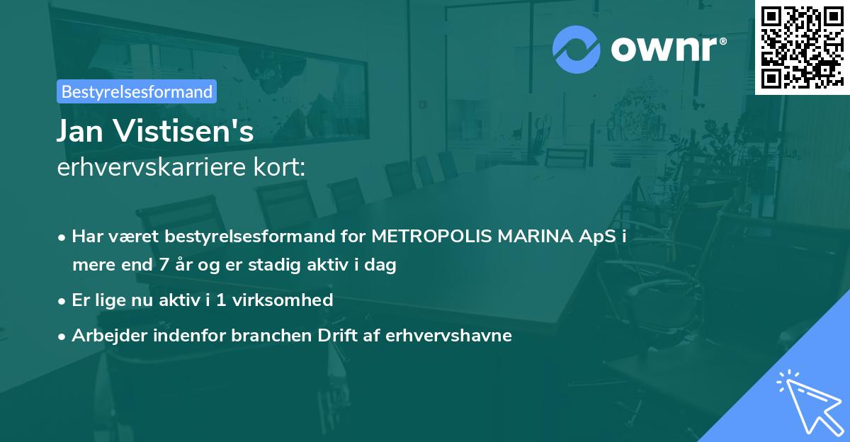 Jan Vistisen's erhvervskarriere kort