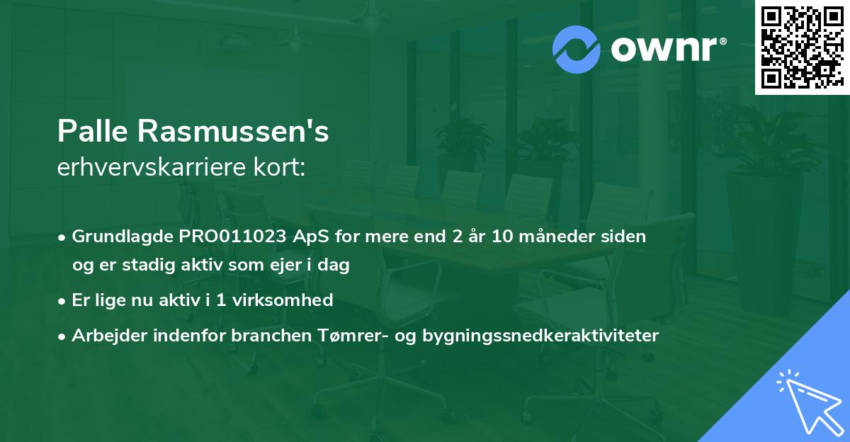 Palle Rasmussen's erhvervskarriere kort