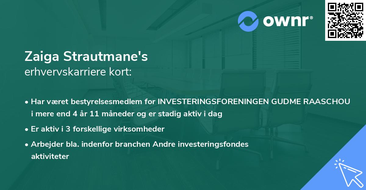 Zaiga Strautmane's erhvervskarriere kort