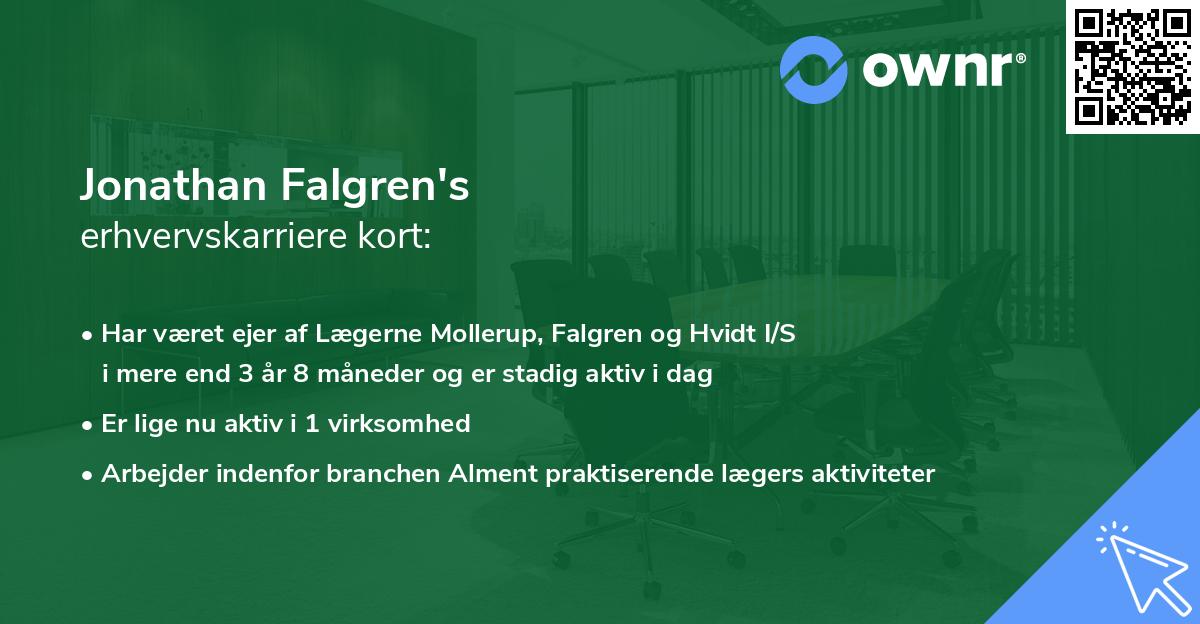 Jonathan Falgren's erhvervskarriere kort