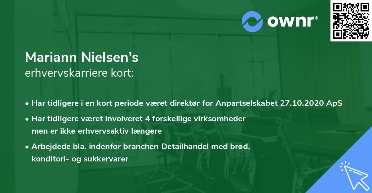Mariann Nielsen's erhvervskarriere kort