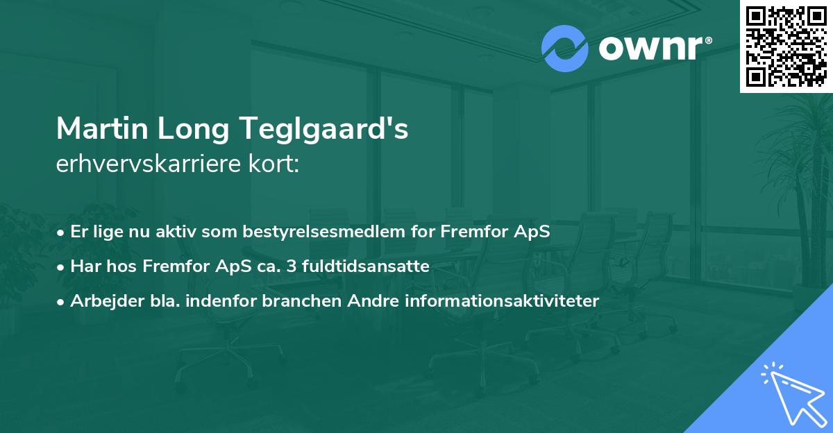 Martin Long Teglgaard's erhvervskarriere kort
