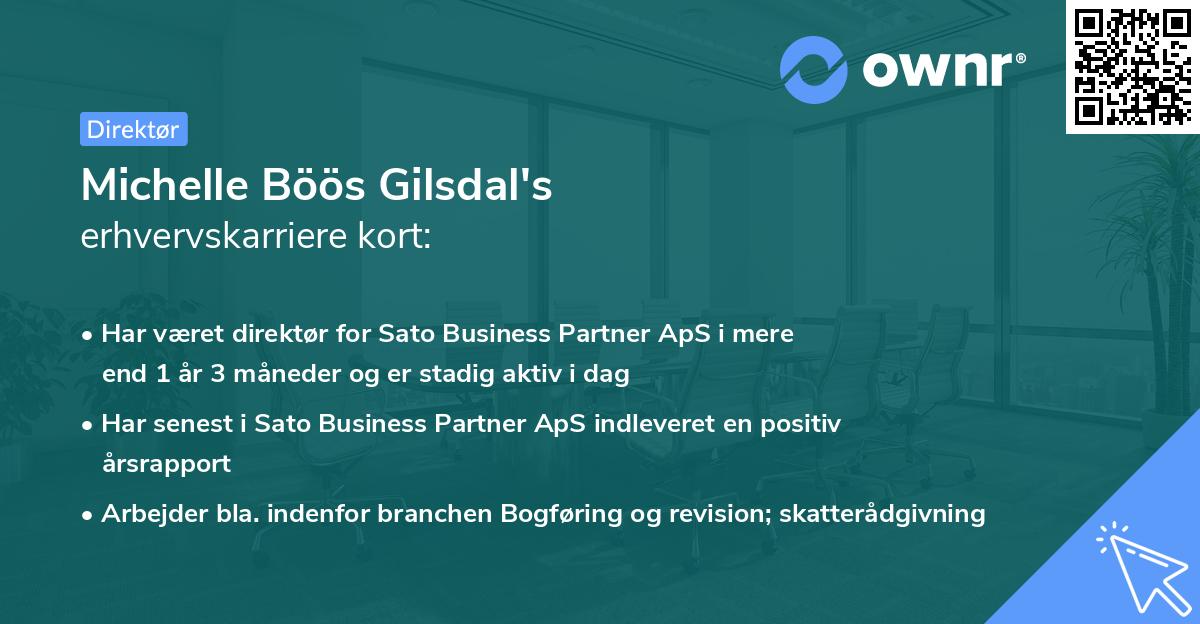 Michelle Böös Gilsdal's erhvervskarriere kort