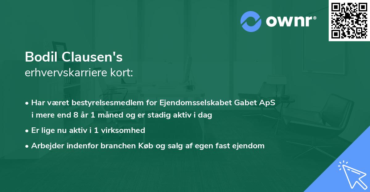 Bodil Clausen's erhvervskarriere kort