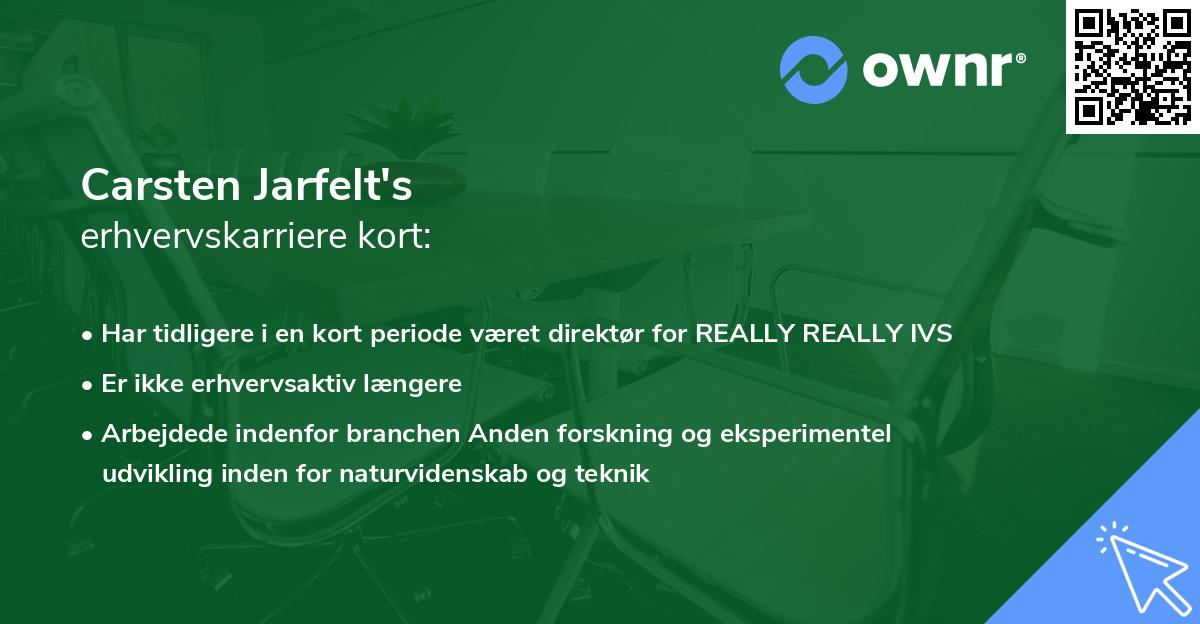 Carsten Jarfelt's erhvervskarriere kort