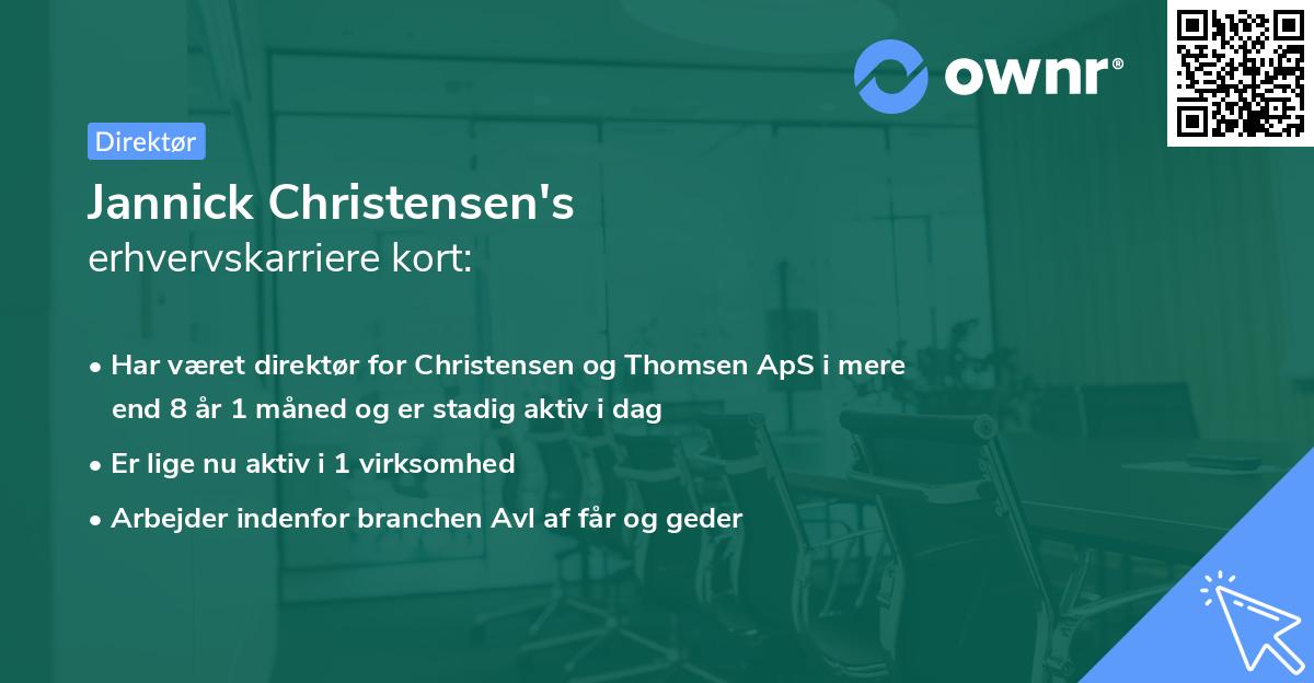 Jannick Christensen's erhvervskarriere kort