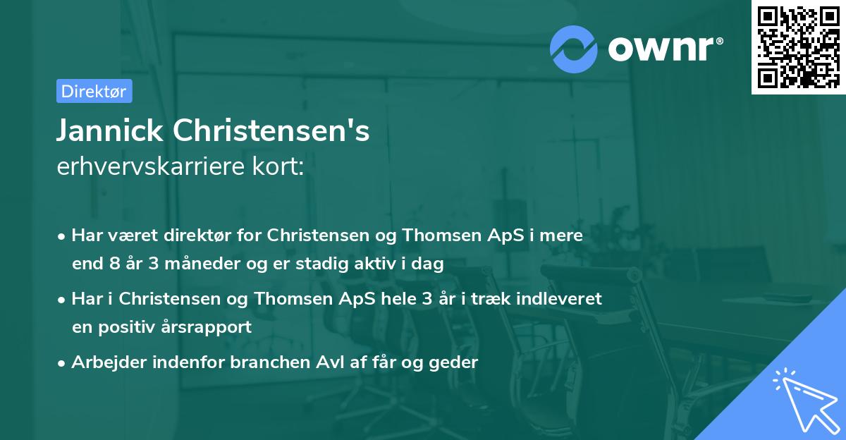 Jannick Christensen's erhvervskarriere kort
