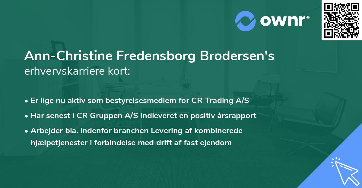 Ann-Christine Fredensborg Brodersen's erhvervskarriere kort