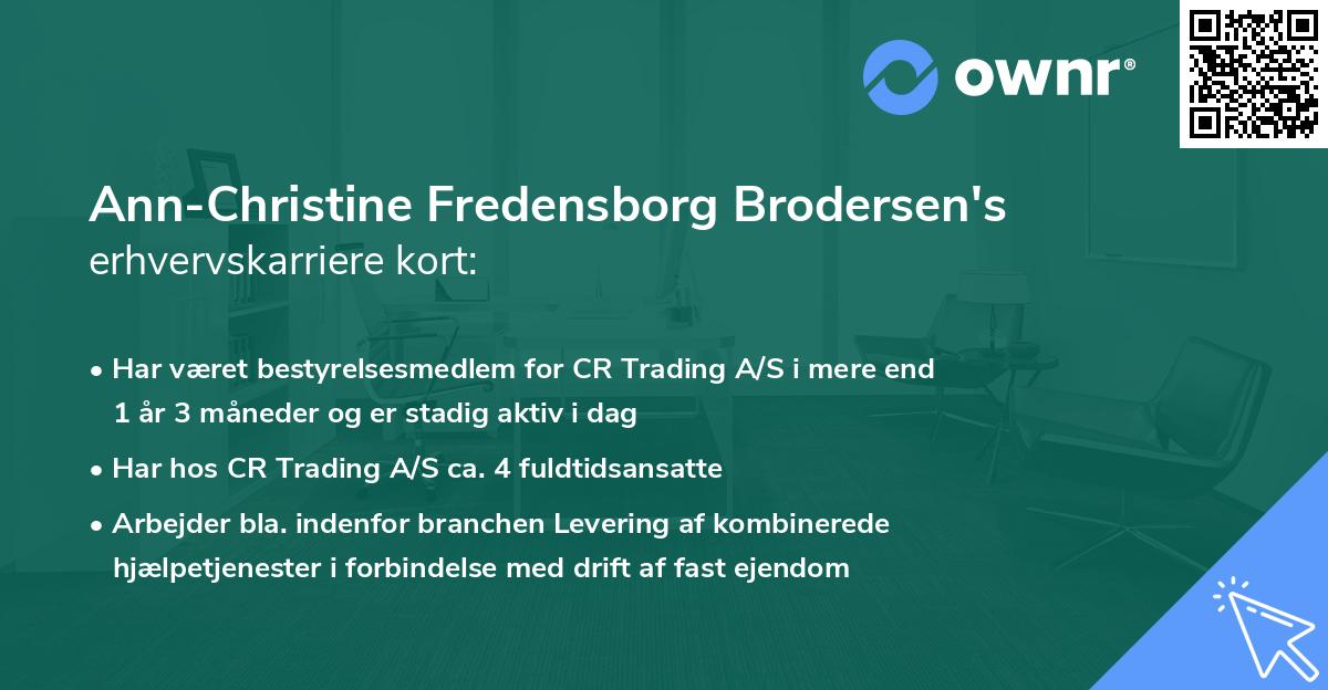Ann-Christine Fredensborg Brodersen's erhvervskarriere kort
