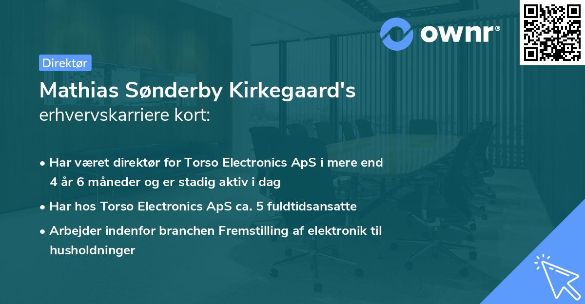 Mathias Sønderby Kirkegaard's erhvervskarriere kort