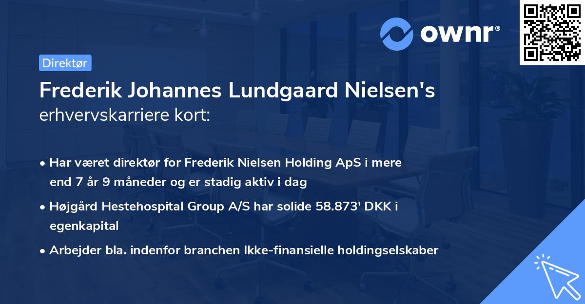 Frederik Johannes Lundgaard Nielsen's erhvervskarriere kort