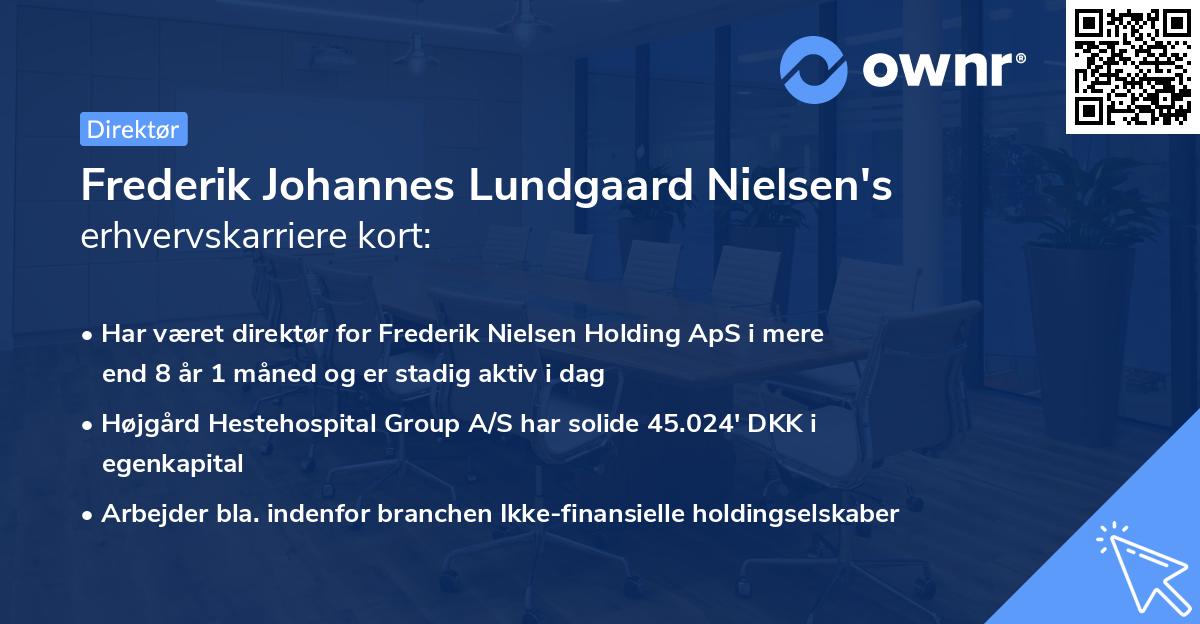 Frederik Johannes Lundgaard Nielsen's erhvervskarriere kort