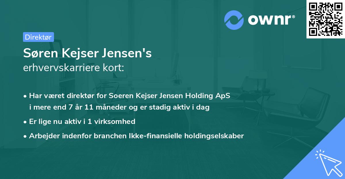 Søren Kejser Jensen's erhvervskarriere kort