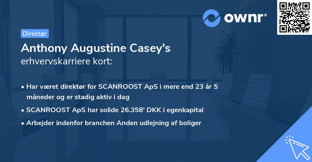 Anthony Augustine Casey's erhvervskarriere kort