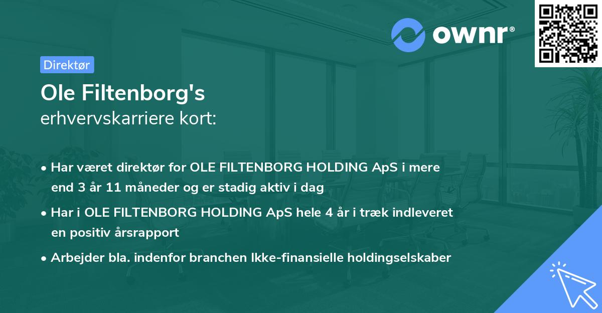 Ole Filtenborg's erhvervskarriere kort
