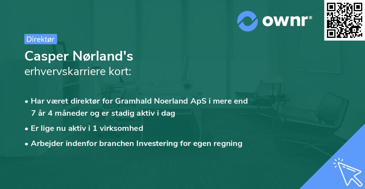 Casper Nørland's erhvervskarriere kort