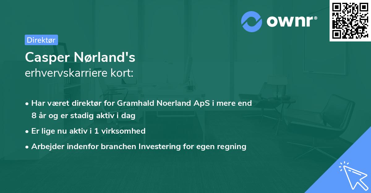Casper Nørland's erhvervskarriere kort