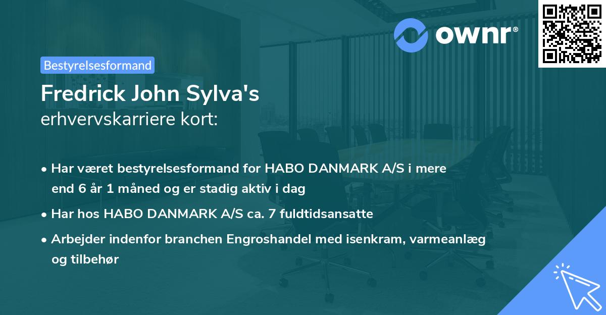 Fredrick John Sylva's erhvervskarriere kort