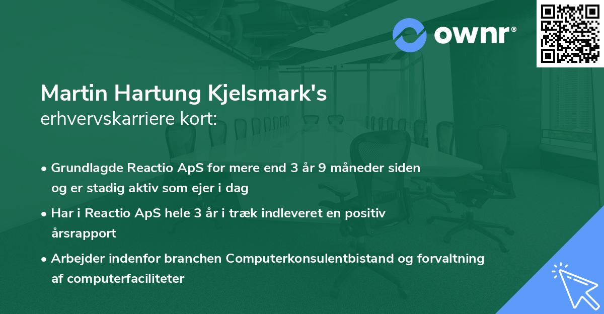 Martin Hartung Kjelsmark's erhvervskarriere kort