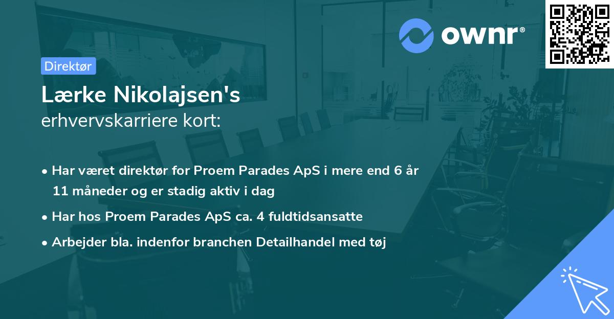 Lærke Nikolajsen's erhvervskarriere kort