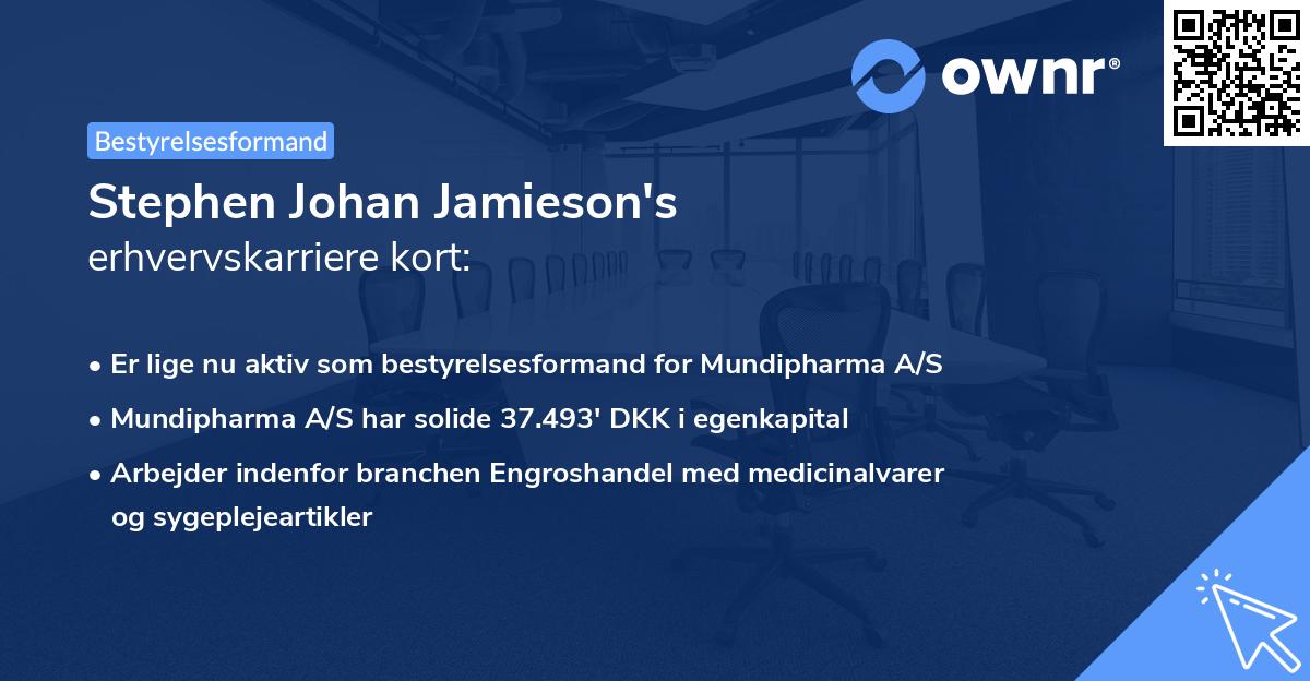 Stephen Johan Jamieson's erhvervskarriere kort