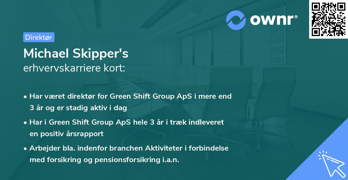 Michael Skipper's erhvervskarriere kort