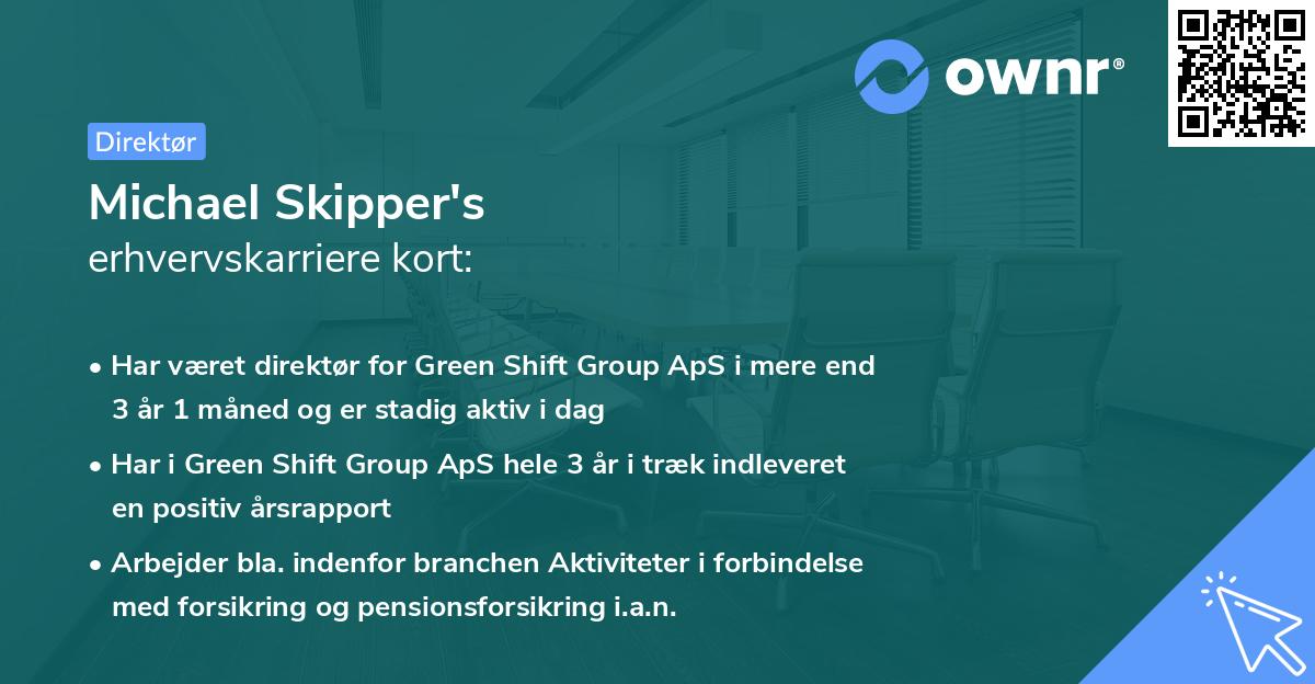 Michael Skipper's erhvervskarriere kort