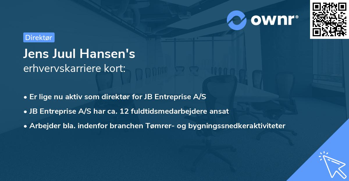 Jens Juul Hansen's erhvervskarriere kort