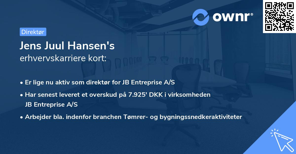 Jens Juul Hansen's erhvervskarriere kort