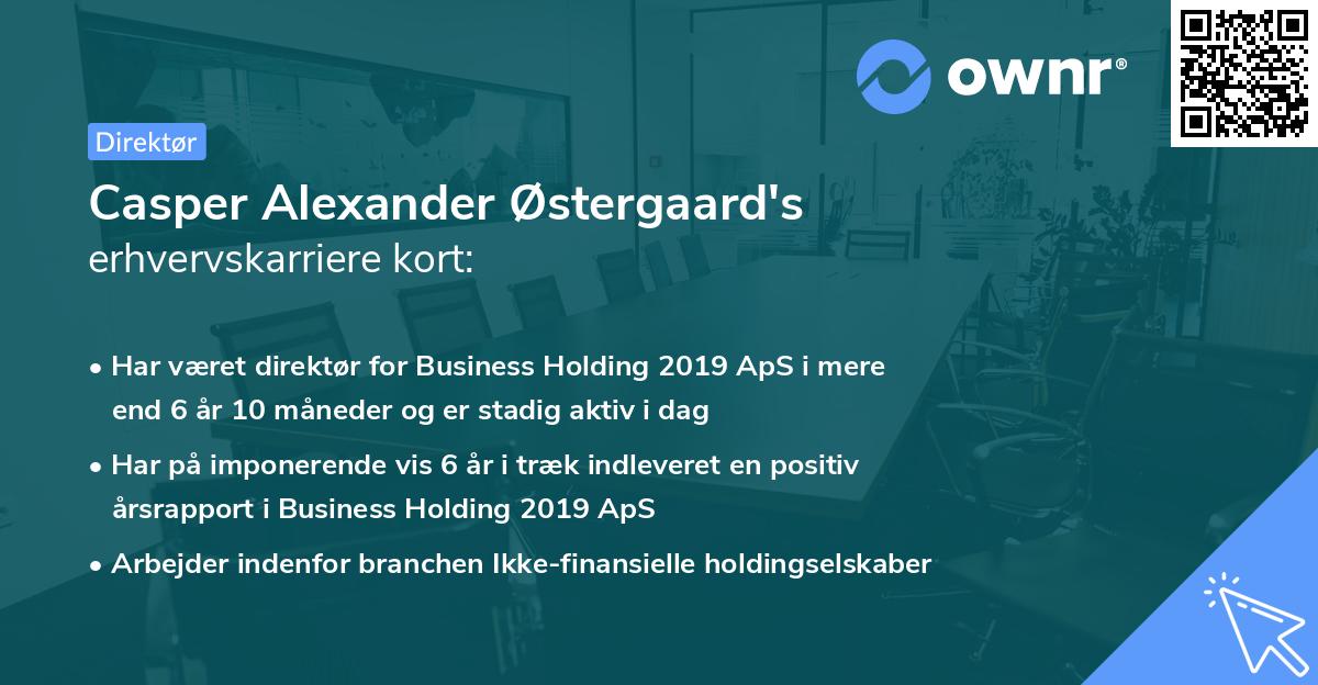 Casper Alexander Østergaard's erhvervskarriere kort
