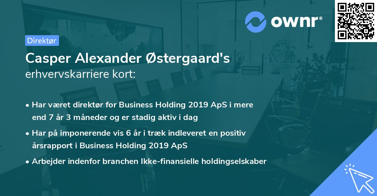 Casper Alexander Østergaard's erhvervskarriere kort