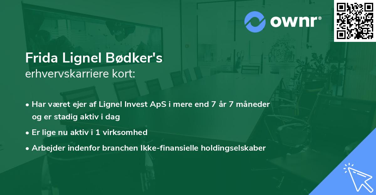 Frida Lignel Bødker's erhvervskarriere kort