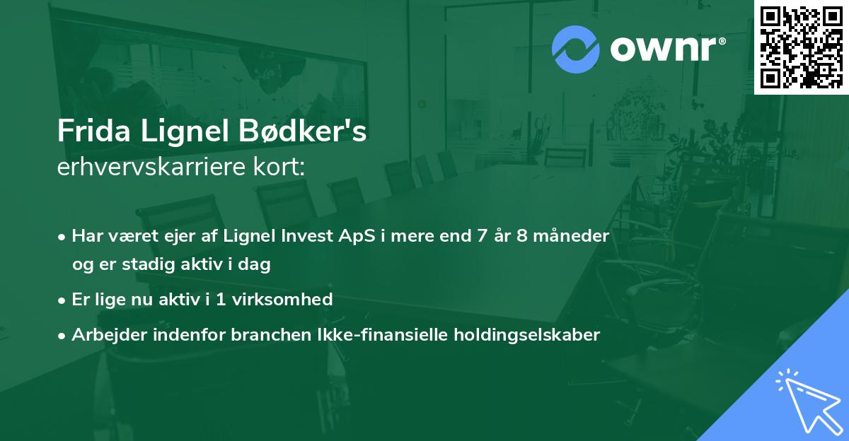 Frida Lignel Bødker's erhvervskarriere kort