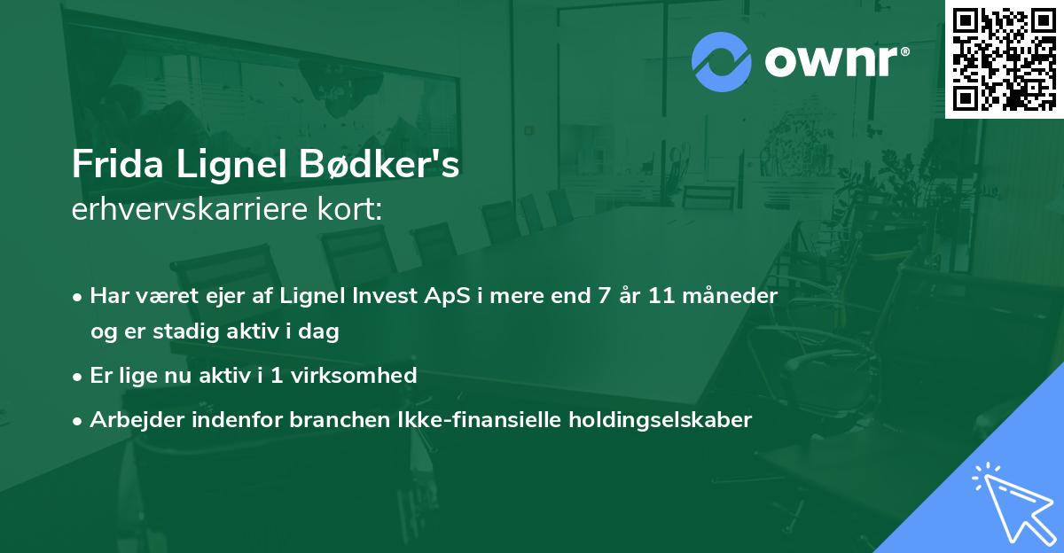 Frida Lignel Bødker's erhvervskarriere kort