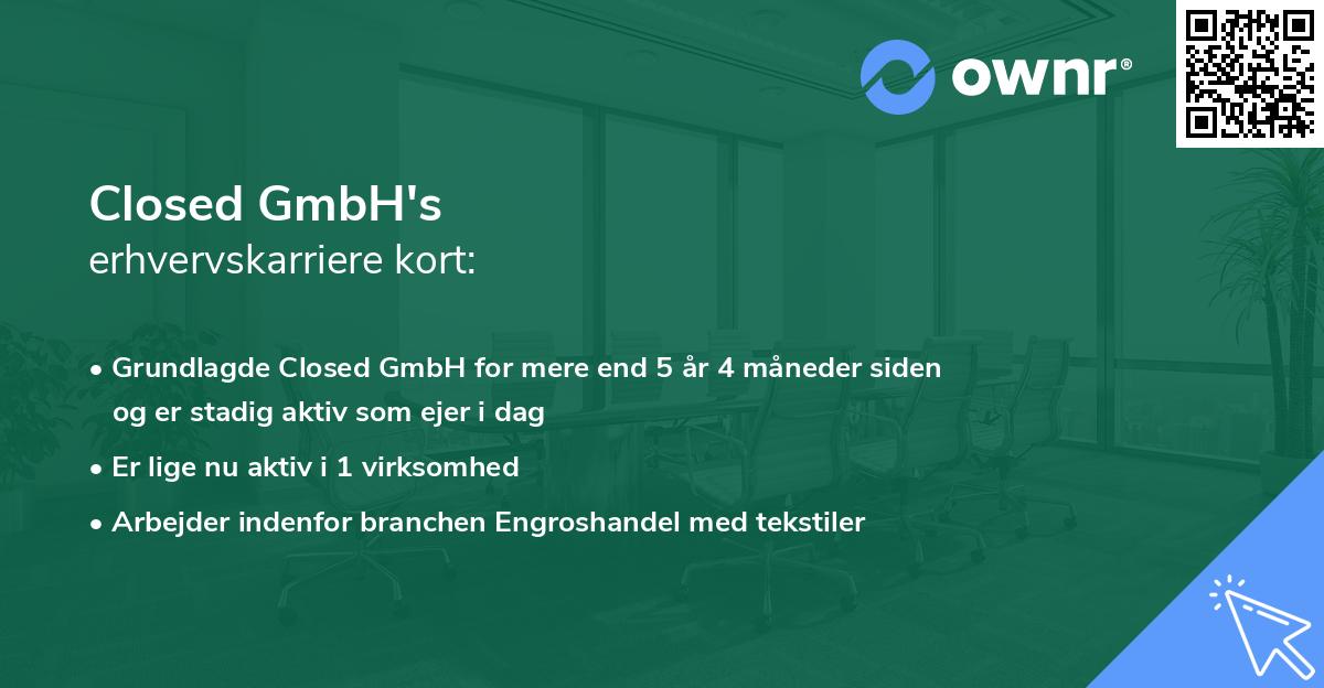 Closed GmbH's erhvervskarriere kort