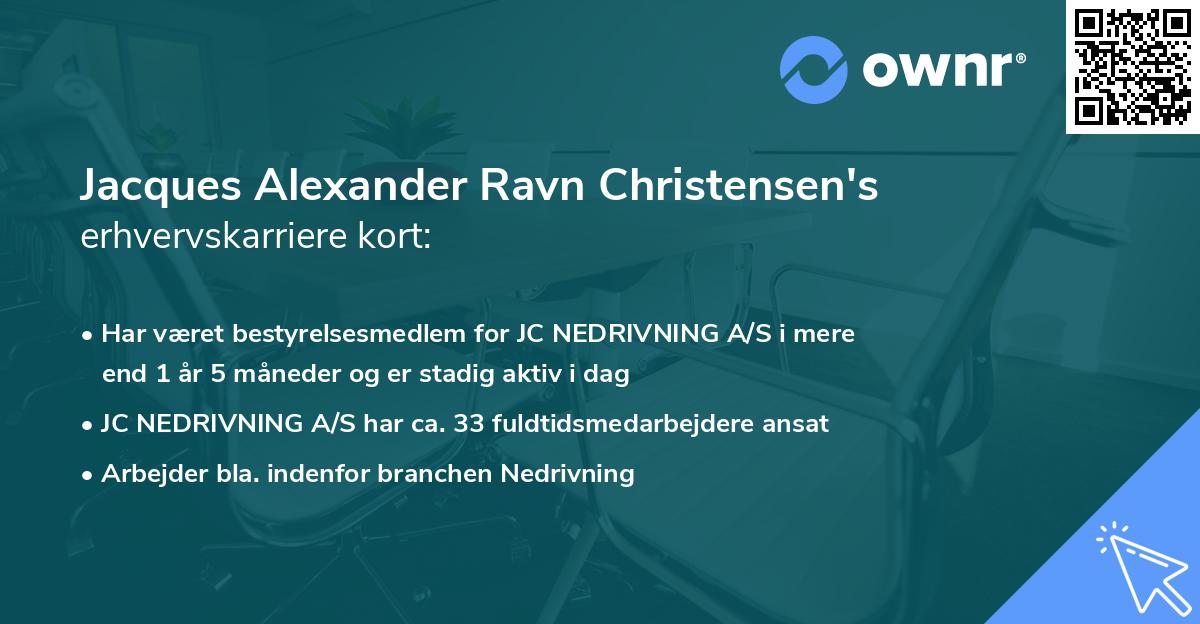 Jacques Alexander Ravn Christensen's erhvervskarriere kort