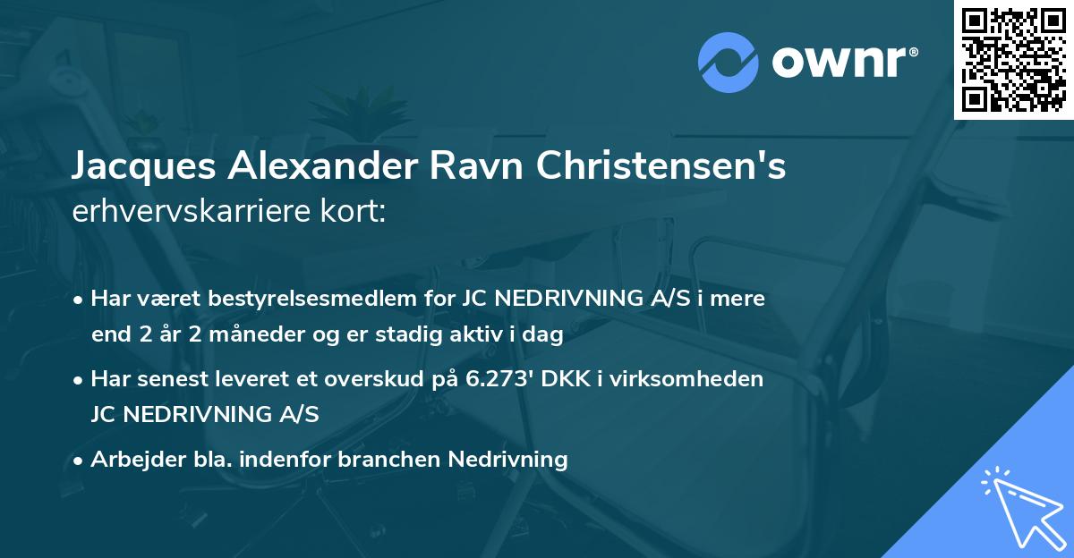 Jacques Alexander Ravn Christensen's erhvervskarriere kort