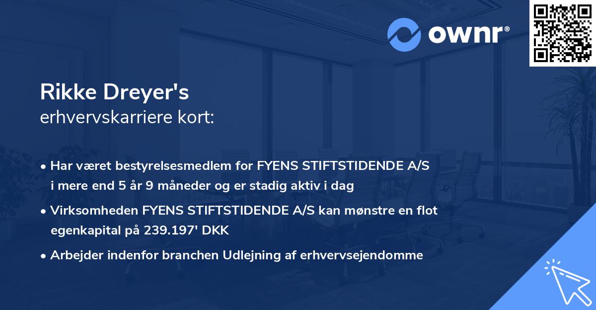 Rikke Dreyer's erhvervskarriere kort