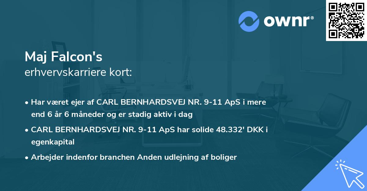 Maj Falcon's erhvervskarriere kort