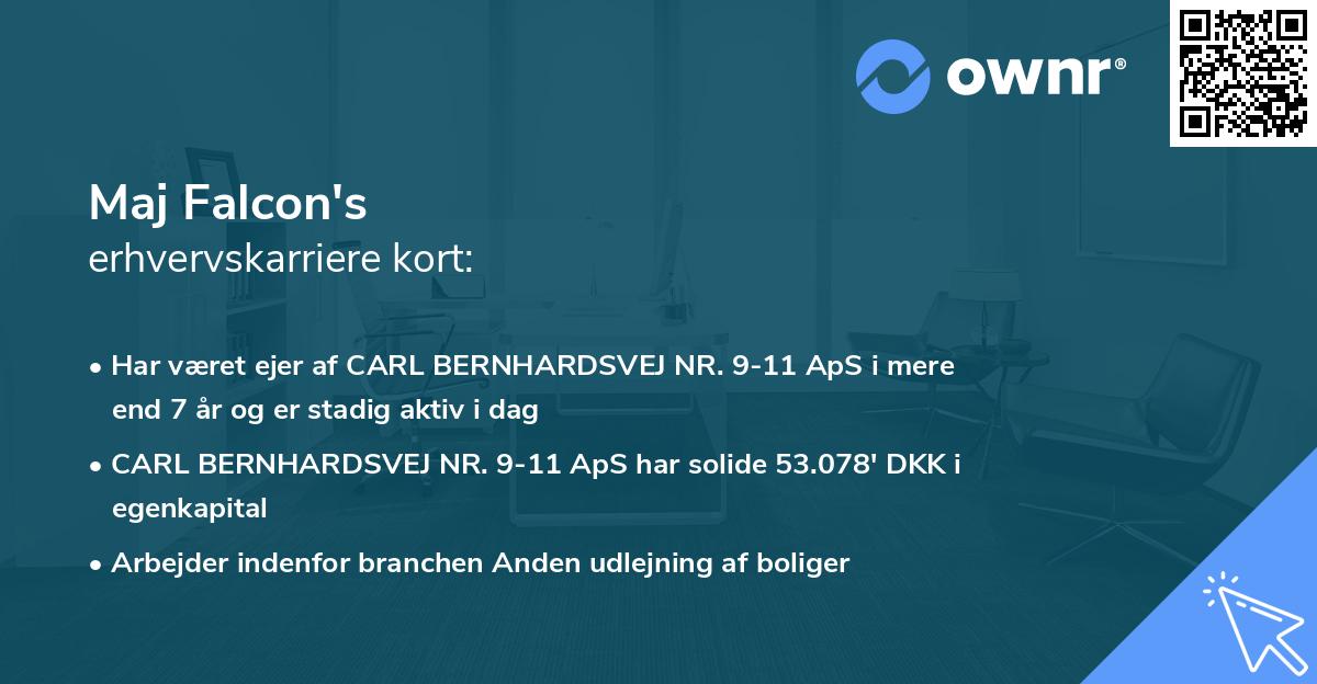 Maj Falcon's erhvervskarriere kort