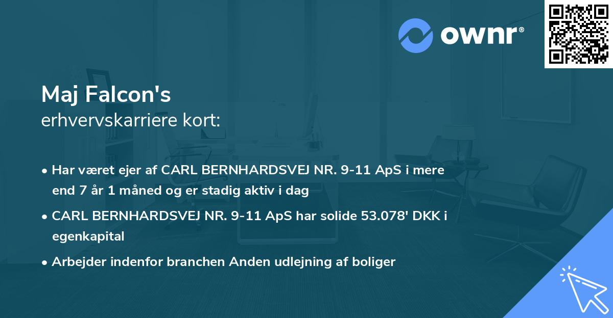 Maj Falcon's erhvervskarriere kort