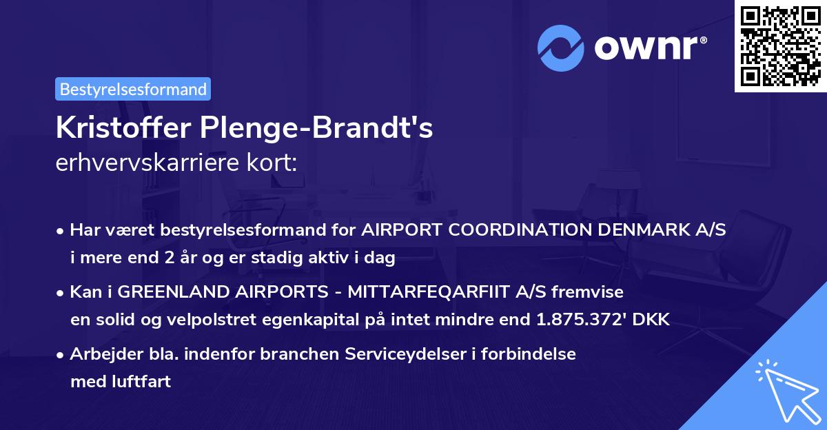 Kristoffer Plenge-Brandt's erhvervskarriere kort