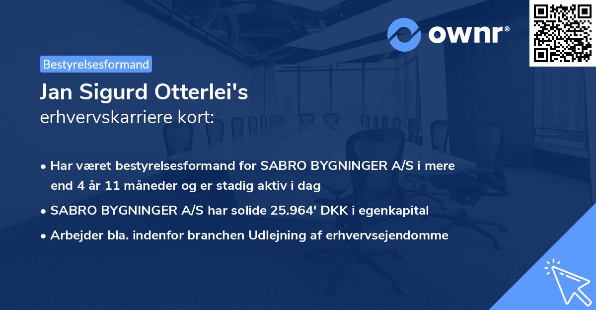 Jan Sigurd Otterlei's erhvervskarriere kort